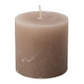 Kaars rustiek - taupe - 7x7 cm