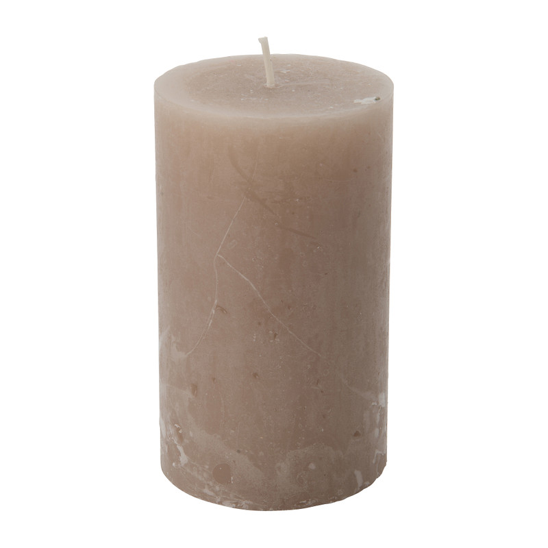 Kaars rustiek - taupe - 7x12 cm