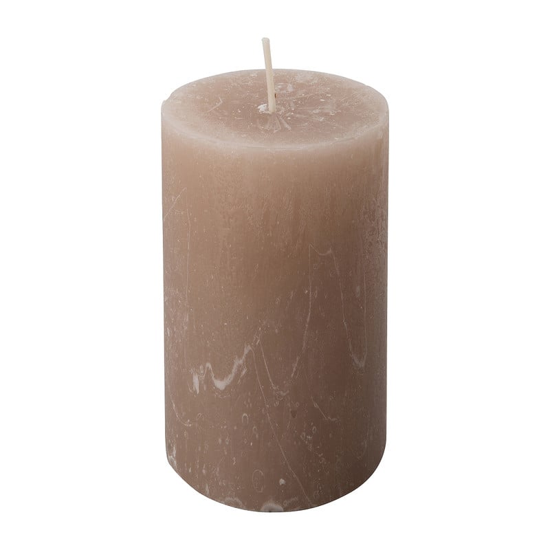 Kaars rustiek - taupe - 7x12 cm