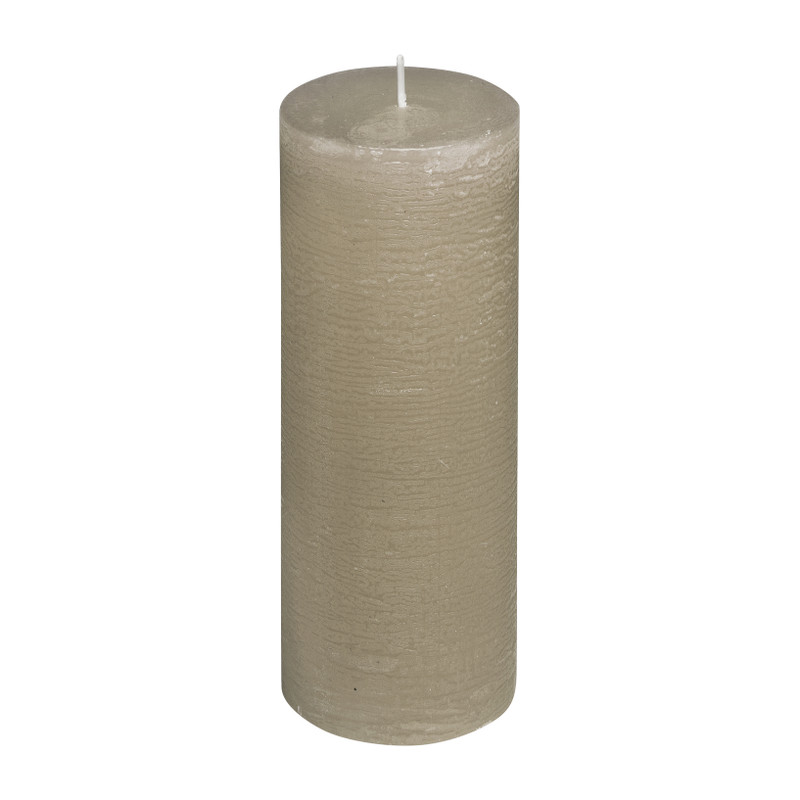 Kaars rustiek - taupe - 7x18