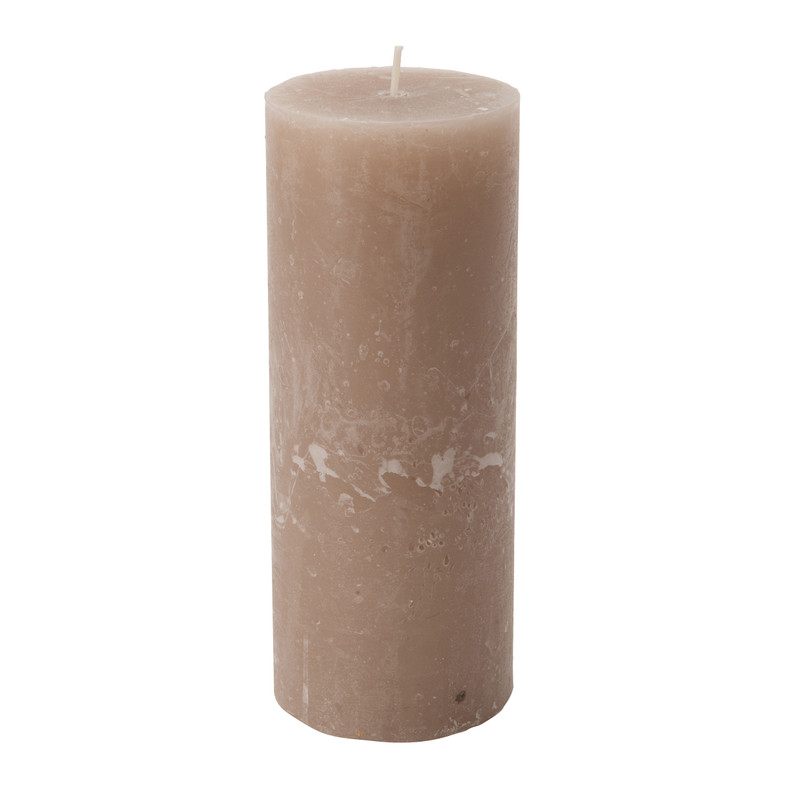 Kaars rustiek - taupe - 7x18