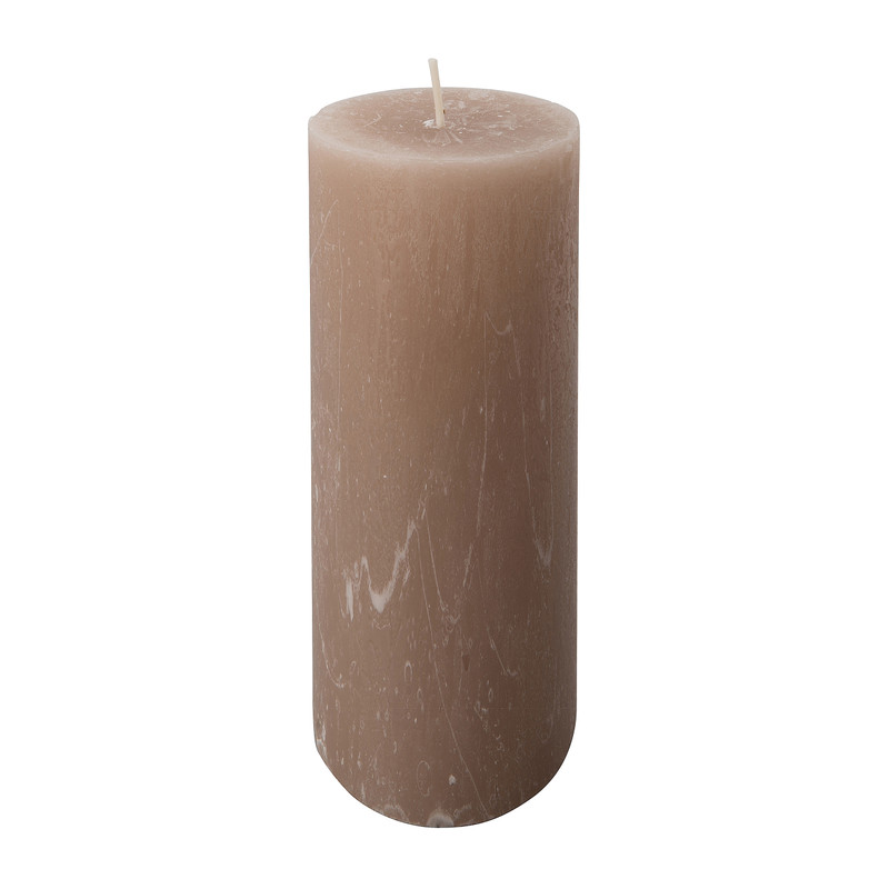 Kaars rustiek - taupe - 7x18