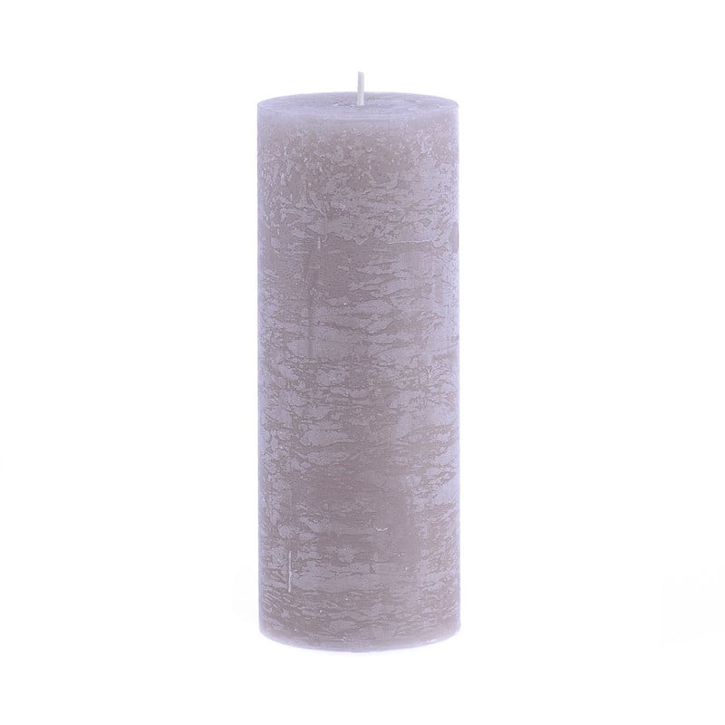 Kaars rustiek - taupe - 7x18
