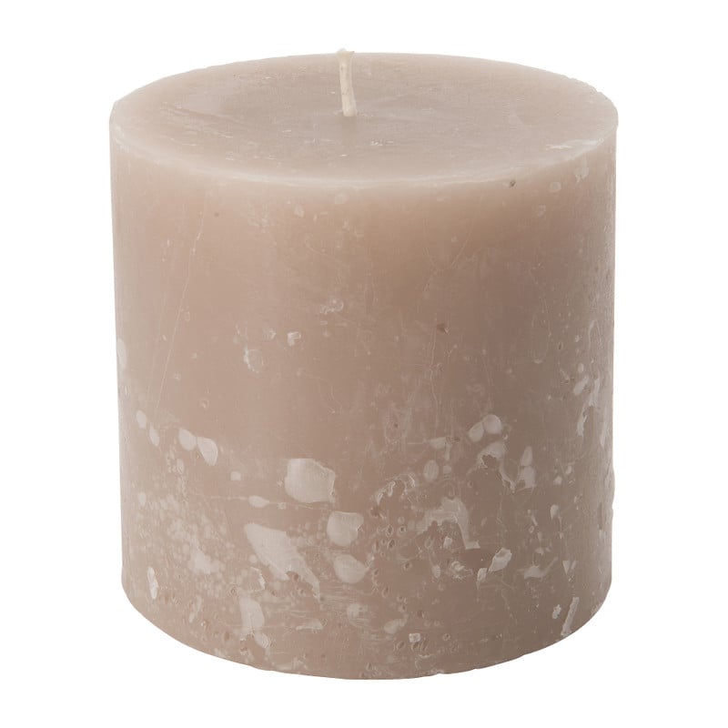 Kaars rustiek - taupe - ø10x10 cm