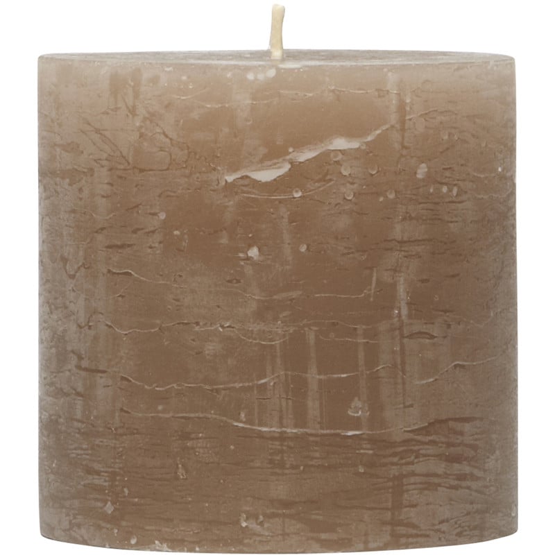 Kaars rustiek - taupe - ø10x10 cm