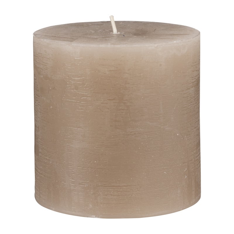 Kaars rustiek - taupe - ø10x10 cm