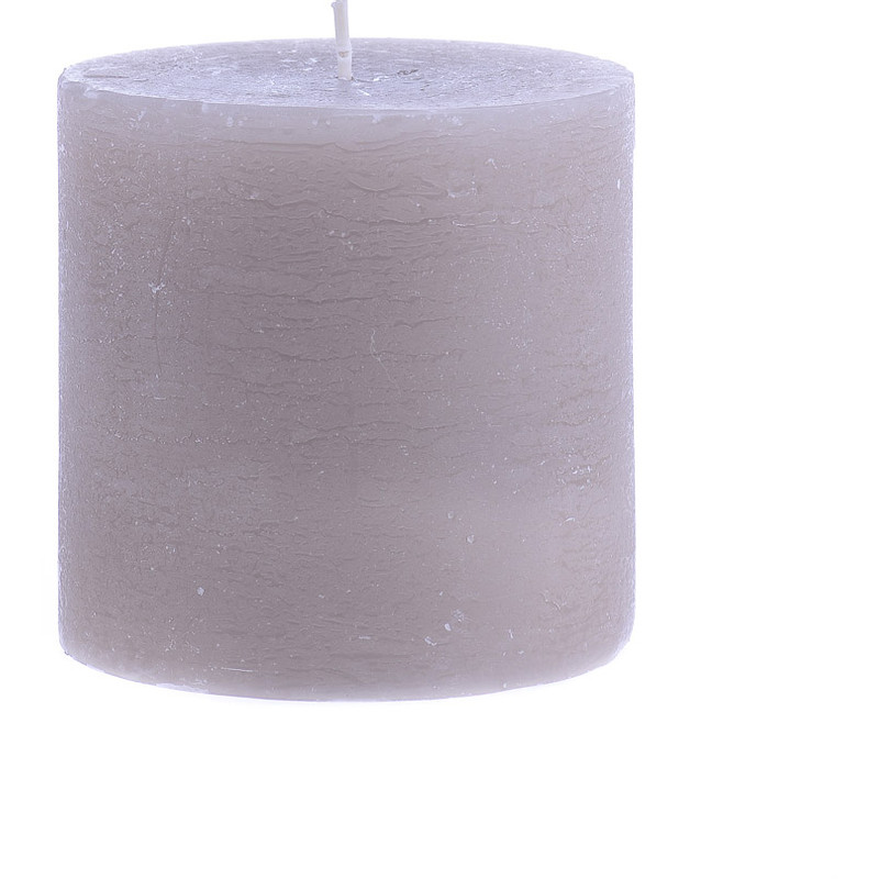 Kaars rustiek - taupe - ø10x10 cm