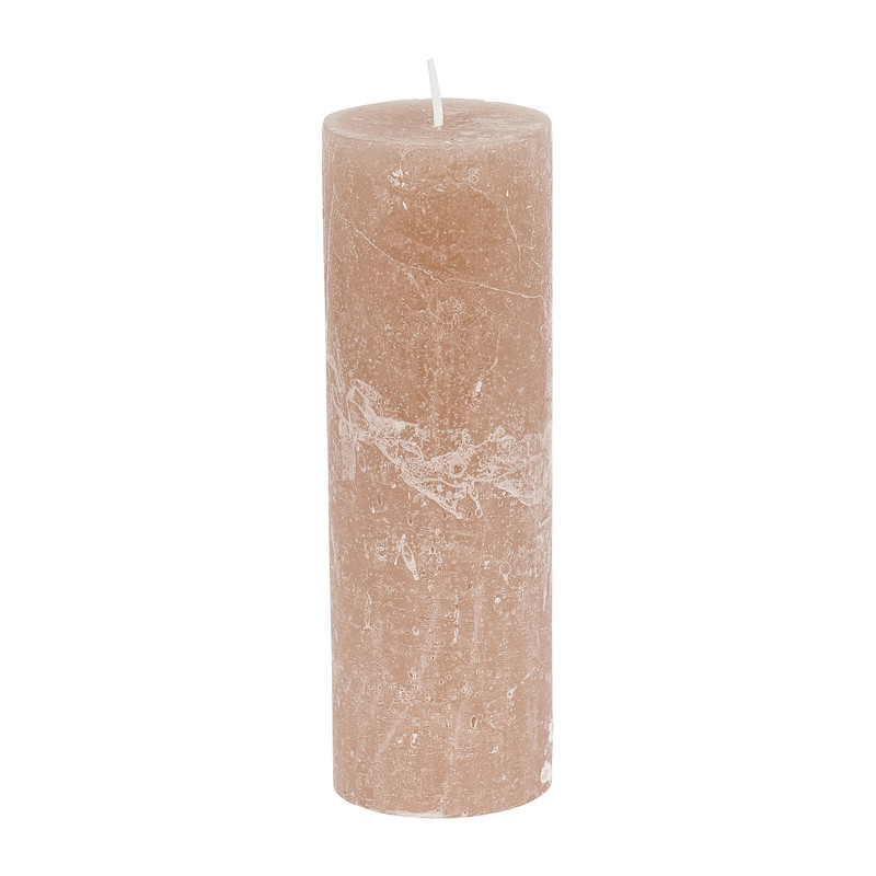 Kaars rustiek - taupe - 5x15 cm