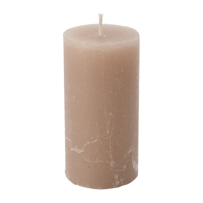 Kaars rustiek - taupe - 5x10 cm 
