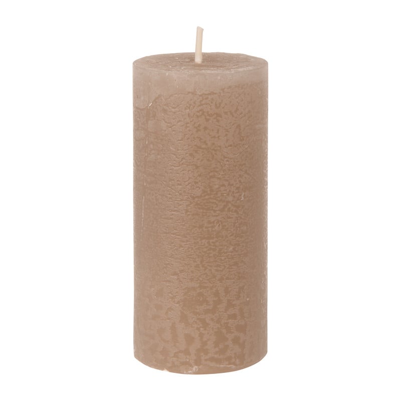 Kaars rustiek - taupe - 5x10 cm 