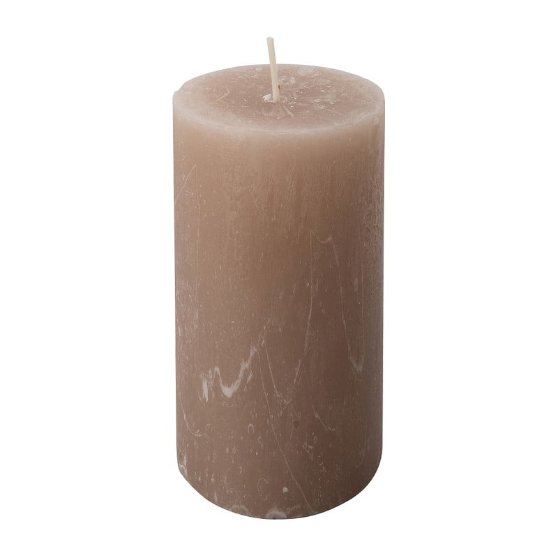Kaars rustiek - taupe - 5x10 cm 