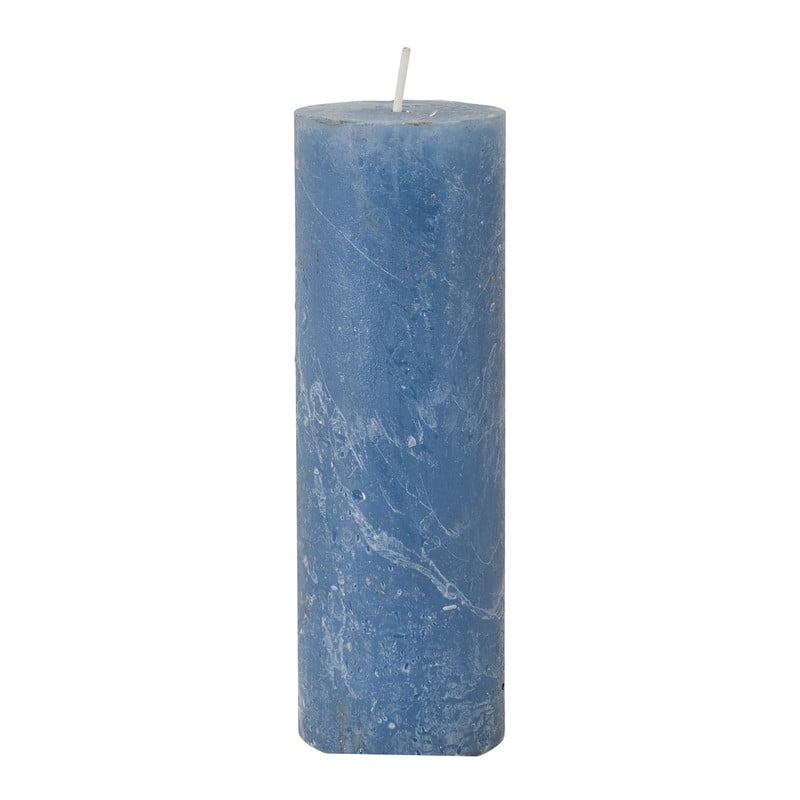 Kaars rustiek - steenblauw - 5x15 cm