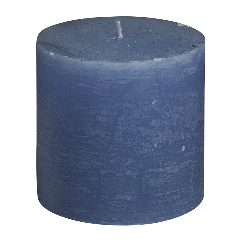 Kaars rustiek - donkerblauw - ø7x7 cm