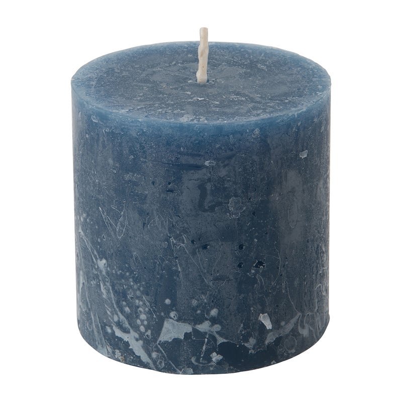 Kaars rustiek - donkerblauw - ø7x7 cm