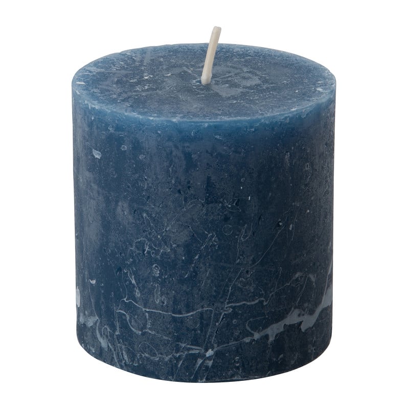 Kaars rustiek - donkerblauw - ø7x7 cm