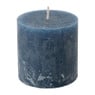 Kaars rustiek - donkerblauw - ø7x7 cm