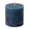 Kaars rustiek - donkerblauw - ø7x7 cm