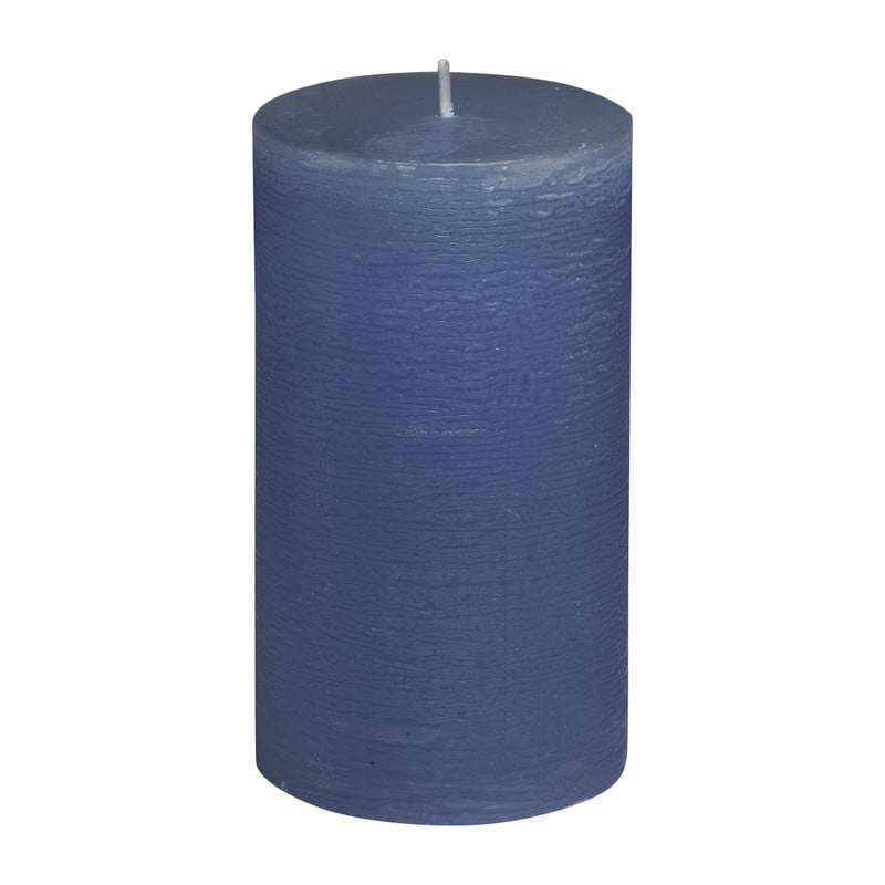 Kaars rustiek - donkerblauw - ⌀7x12 cm 