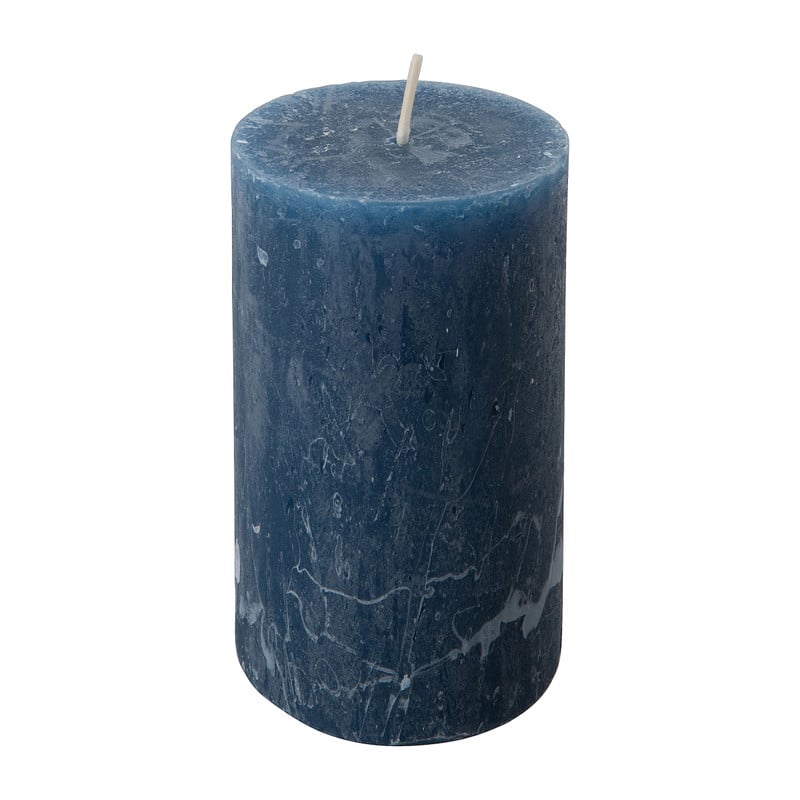 Kaars rustiek - donkerblauw - ⌀7x12 cm 