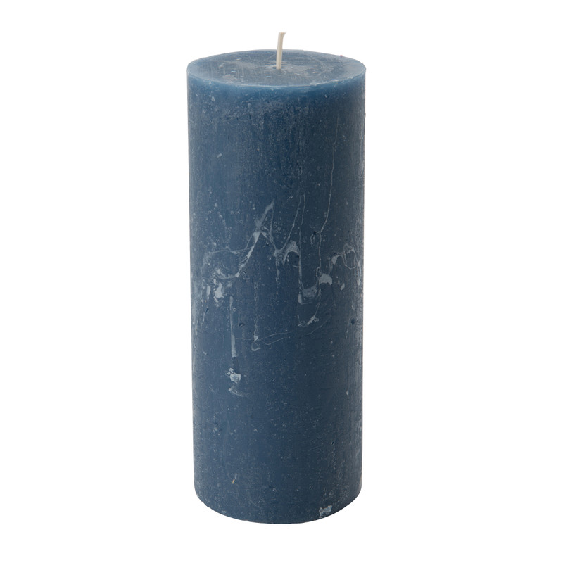 Kaars rustiek - donkerblauw - ø7x18 cm