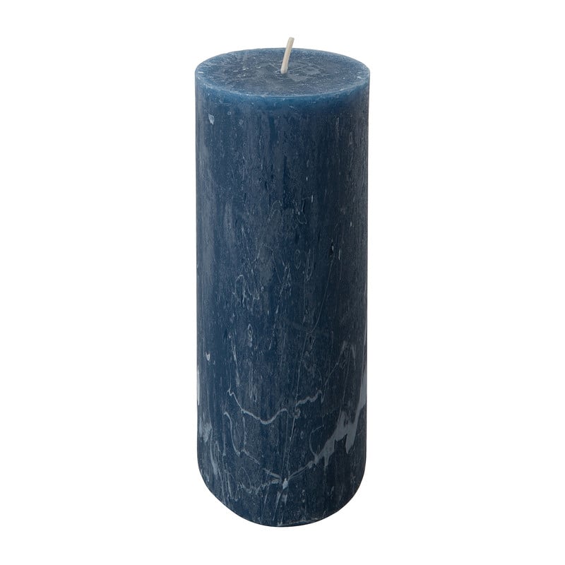 Kaars rustiek - donkerblauw - ø7x18 cm