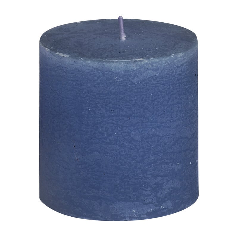 Kaars rustiek - donkerblauw - ø10x10 cm