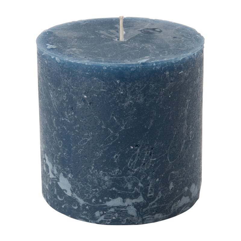 Kaars rustiek - donkerblauw - ø10x10 cm