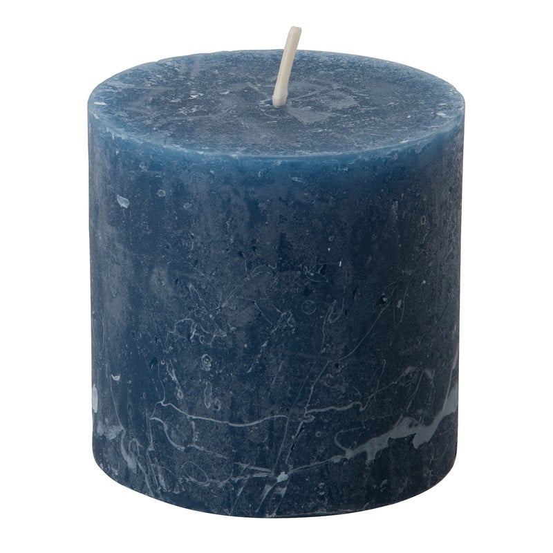 Kaars rustiek - donkerblauw - ø10x10 cm