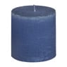 Kaars rustiek - donkerblauw - ø10x10 cm