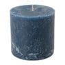 Kaars rustiek - donkerblauw - ø10x10 cm