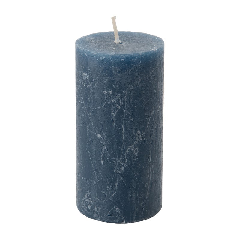 Kaars rustiek - donkerblauw - ø5x10 cm