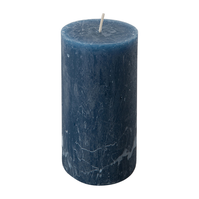 Kaars rustiek - donkerblauw - ø5x10 cm