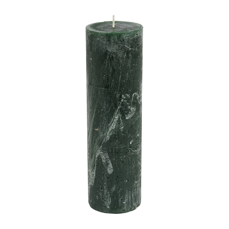Kaars rustiek XL - donkergroen - 7x23 cm