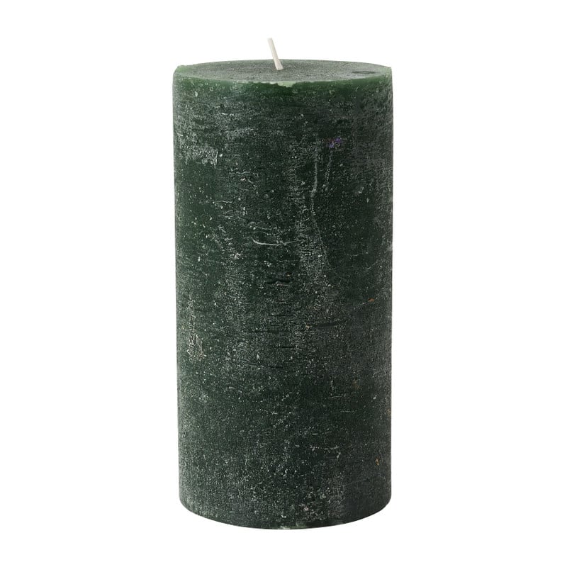 Kaars rustiek XXL - donkergroen - ⌀10x20 cm 