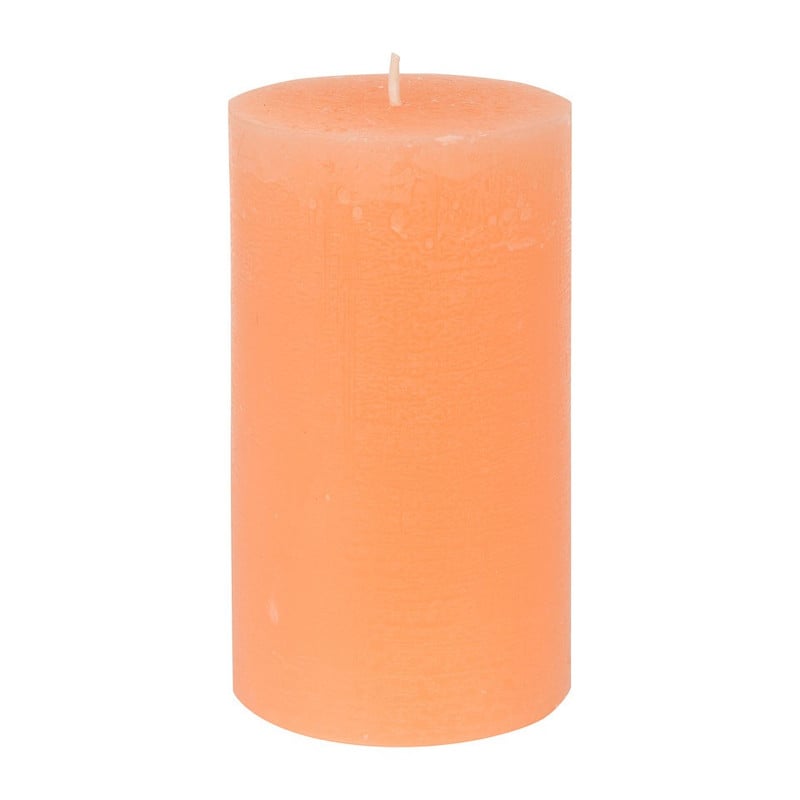 Kaars rustiek - oranje - 12x7 cm 