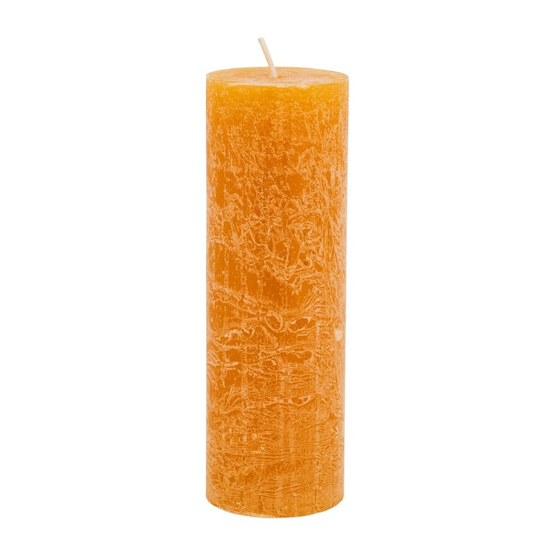 Kaars rustiek - okergeel - ø15x5 cm