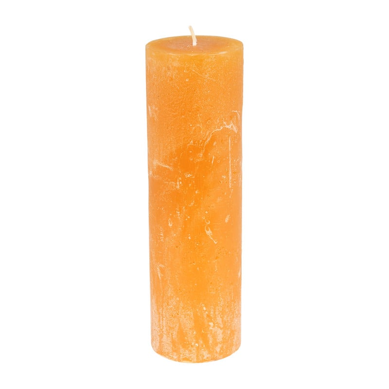 Kaars rustiek XL - okergeel - ø7x23 cm