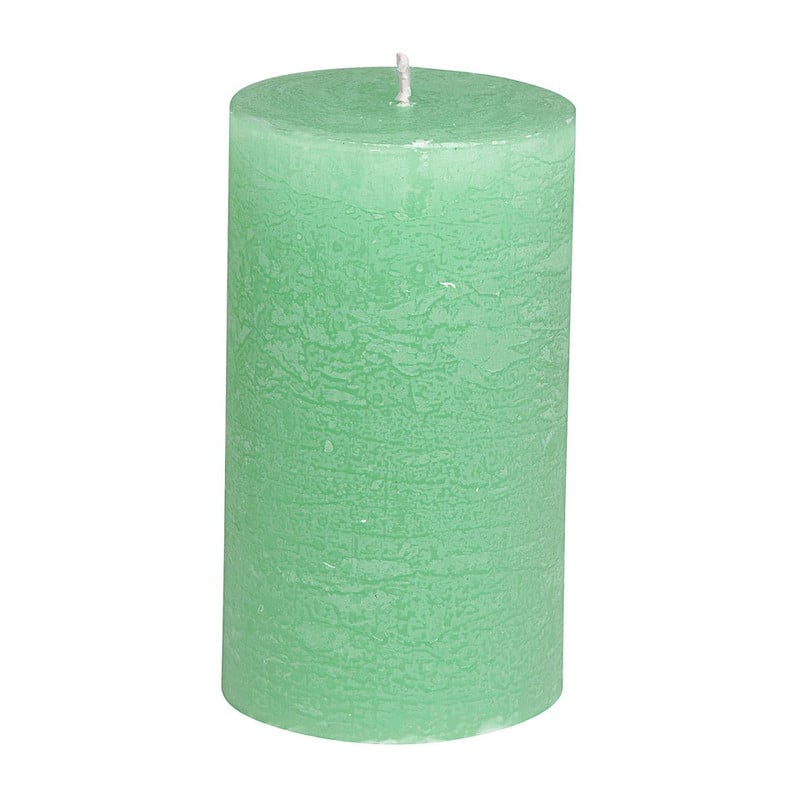 Kaars rustiek - groen - 12x7 cm 