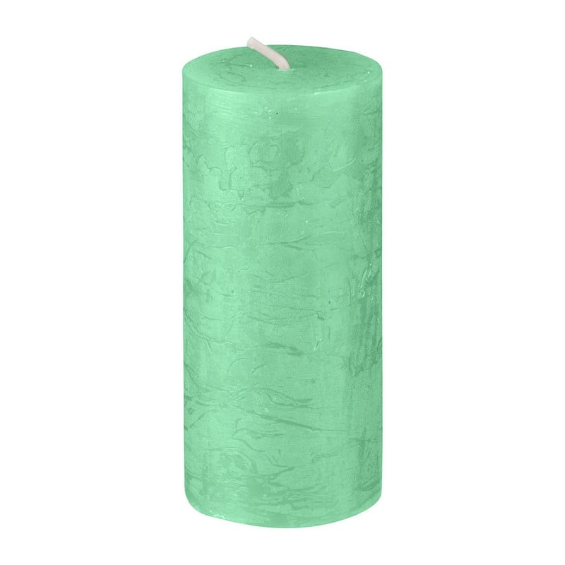Kaars rustiek - groen - 10x4.5 cm