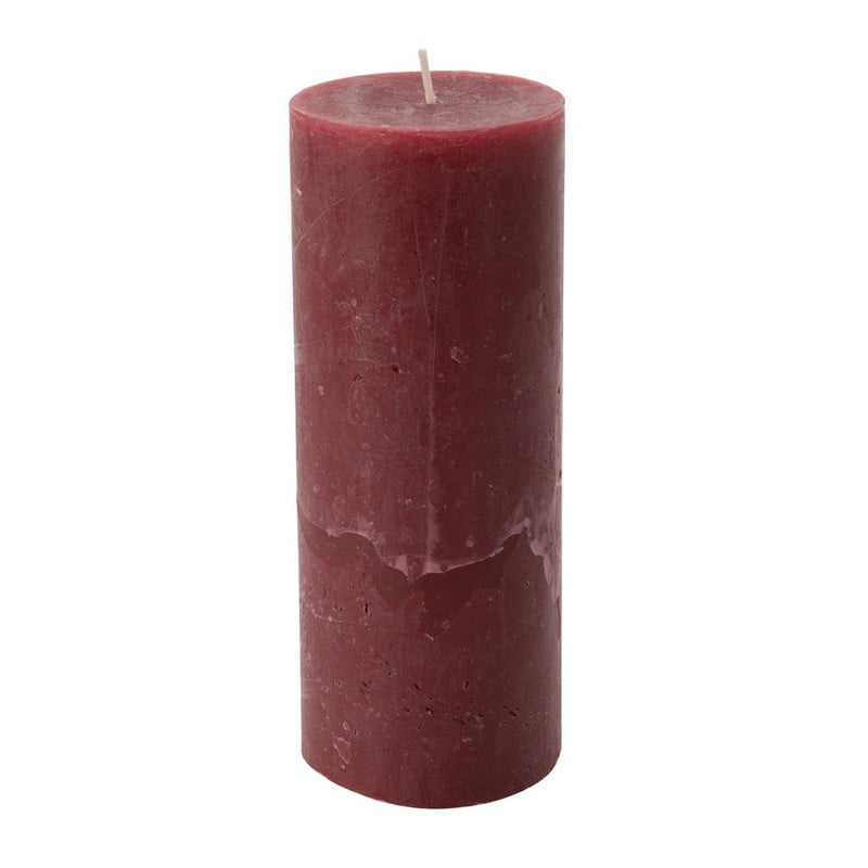 Kaars rustiek - rood - ø7x18 cm