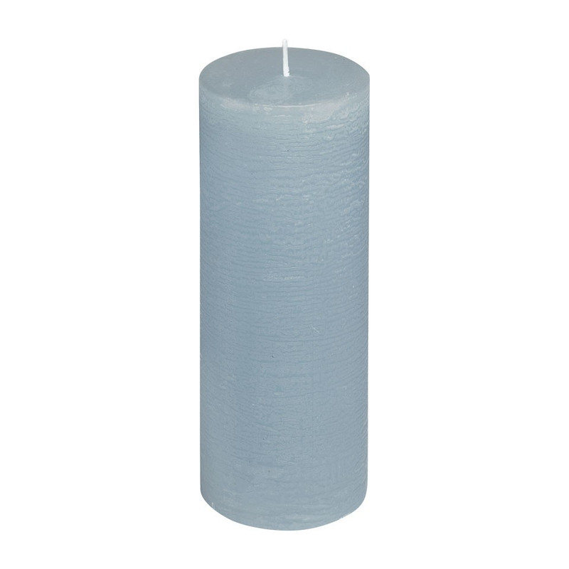 Kaars rustiek - groenblauw - 7x18 cm 