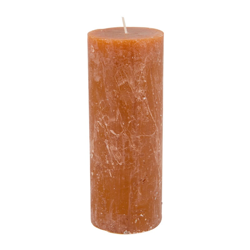 Kaars rustiek - cognac - 7x18 cm 