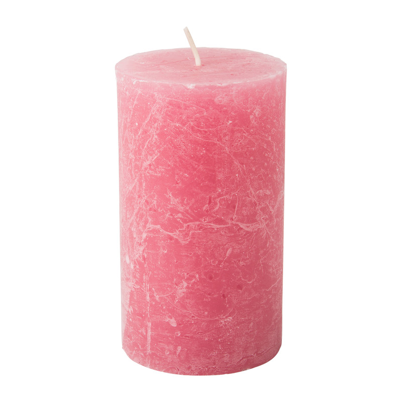 Kaars rustiek - roze - 7x12 cm