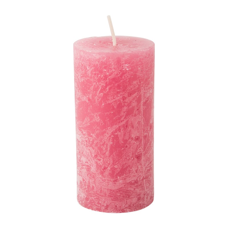 Kaars rustiek - roze - 5x10 cm