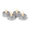 LED waxinelichten - zilver - set van 4