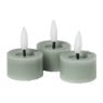 LED waxinelichten - groen - set van 3
