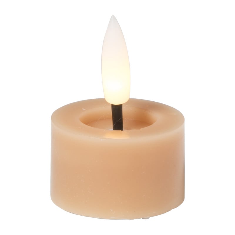 LED waxinelichten - taupe - set van 3