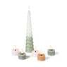LED waxinelichten - taupe - set van 3