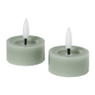 LED waxinelichten - groen - set van 2