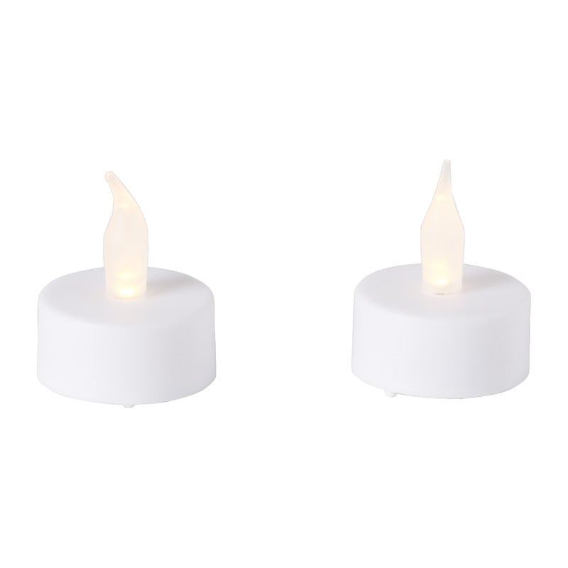 LED waxinelichten - wit - set van 2 - 12x4x10 cm